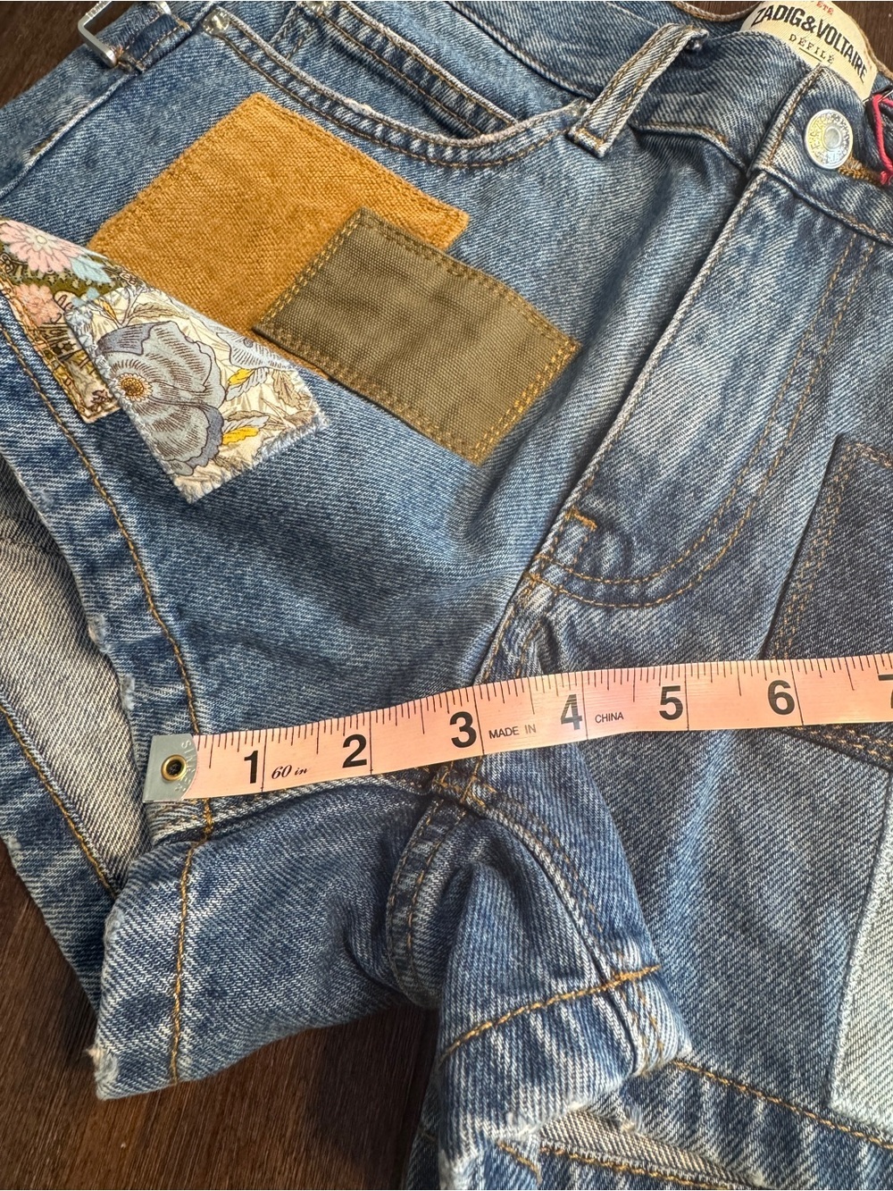 Zadig & Voltaire Défilé Sina Denim Eco Patch Shorts NWT Designer Jean Shorts F36 - Picture 16 of 16